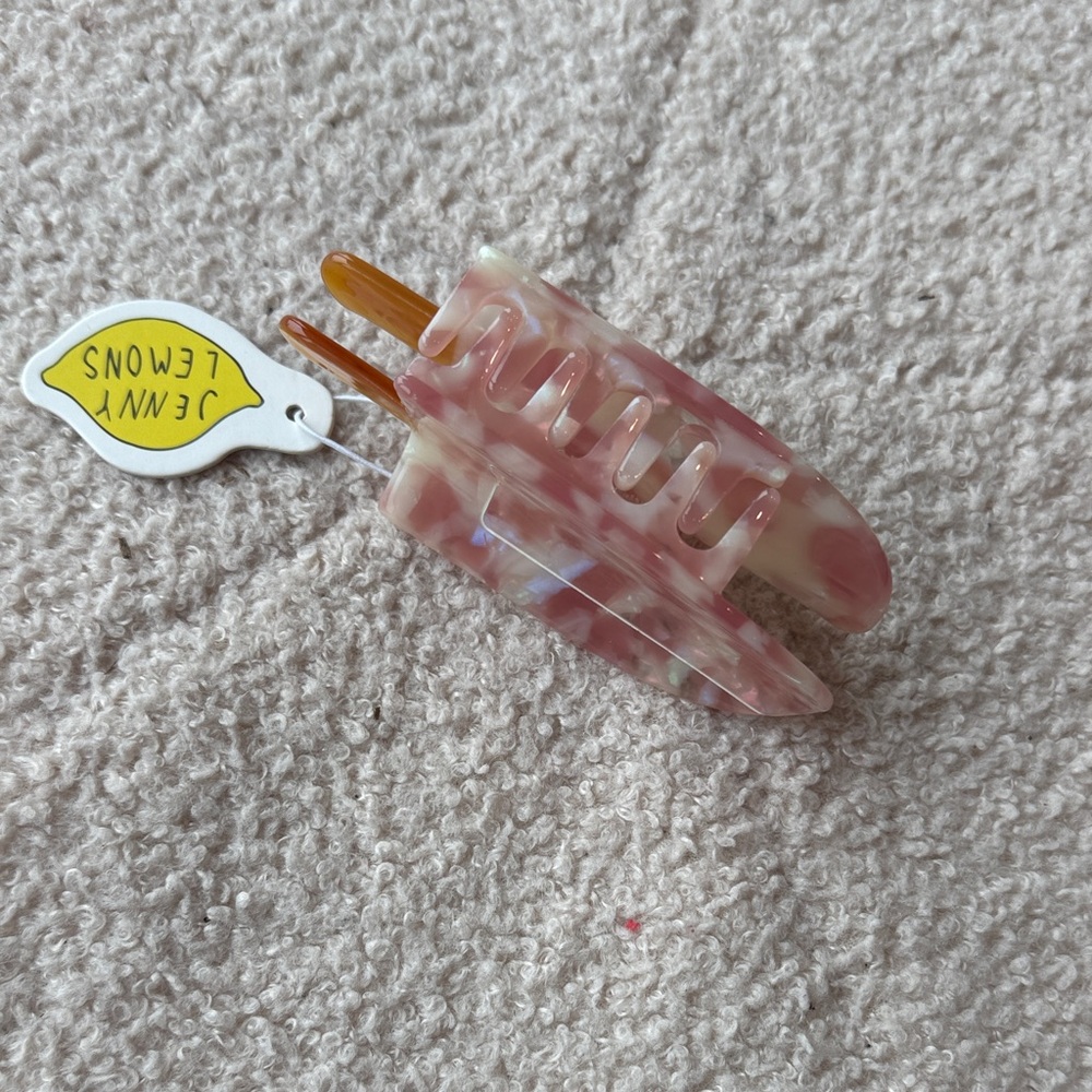 Pink and Cream Hair Claw - Picture 6 of 15
